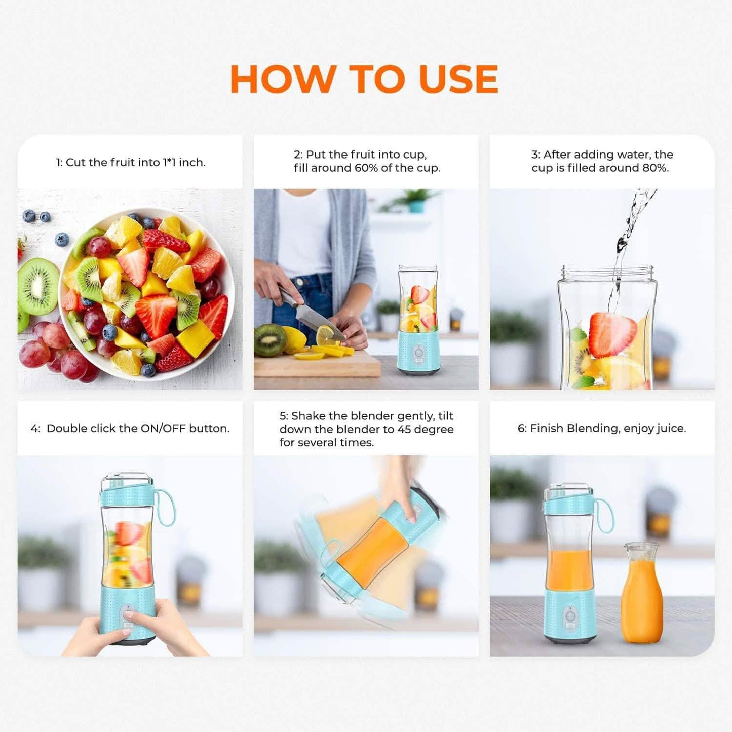 Portable Rechargeable Blender | Smoothies On the Go